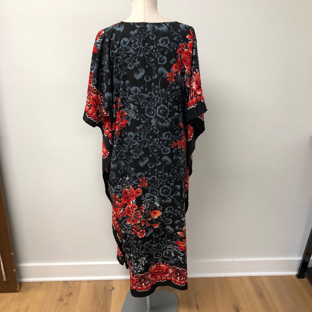Miss Lavish London Kaftan Dress Lot Womens 20-24 Plus Black Red Floral Kimono - Picture 7 of 16